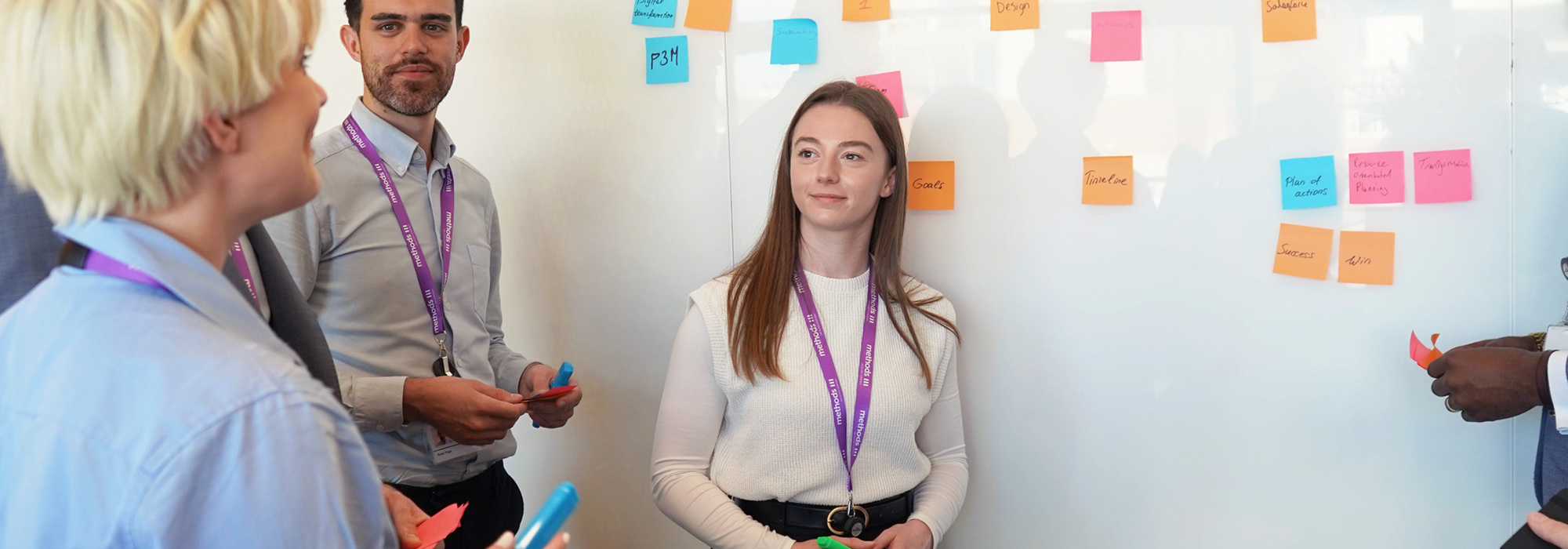 Decorative photographs of Methods employees in our London office