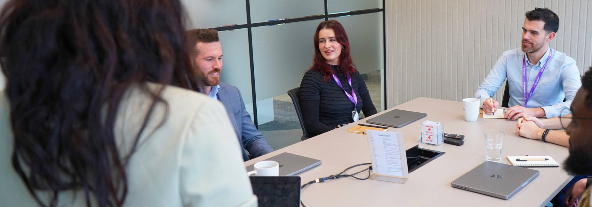 Decorative photographs of Methods employees in our London office