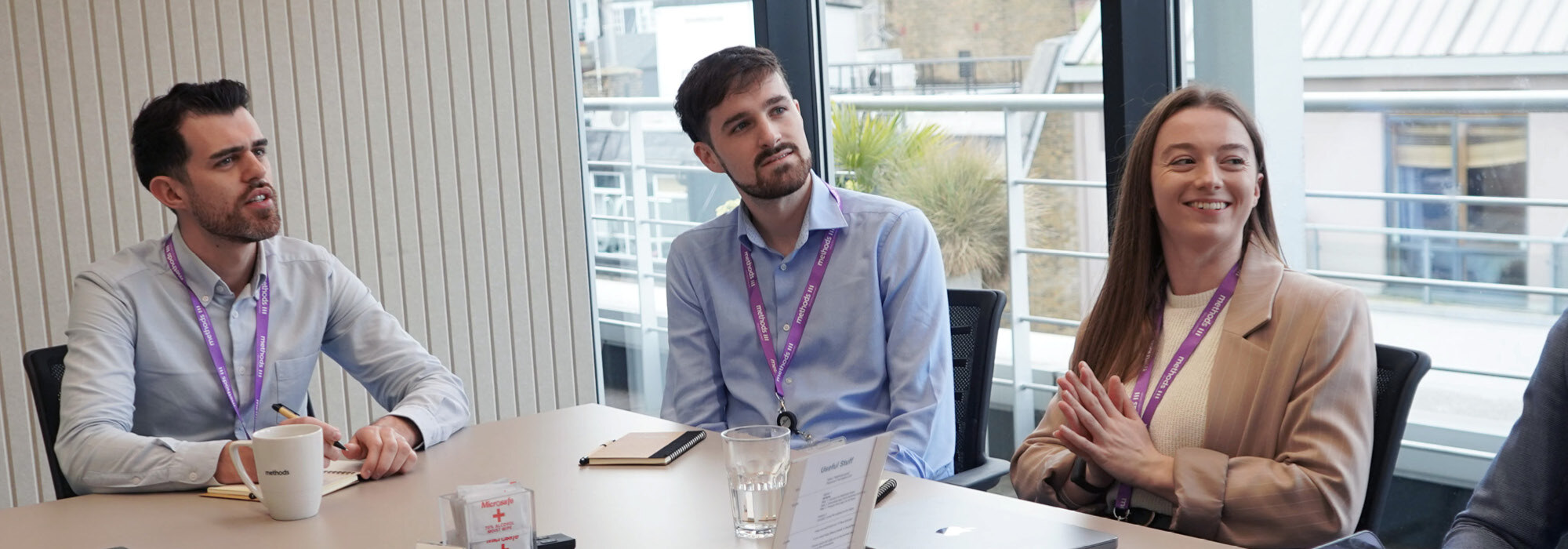 Decorative photographs of Methods employees in our London office