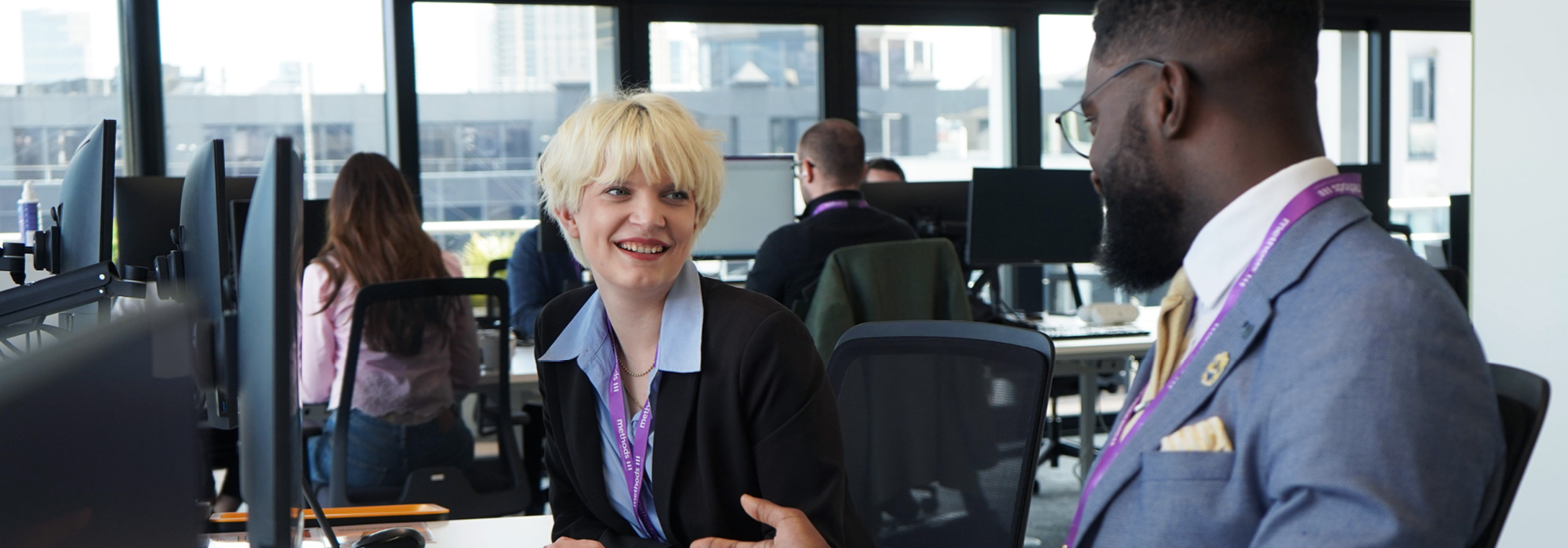 Decorative photographs of Methods employees in our London office